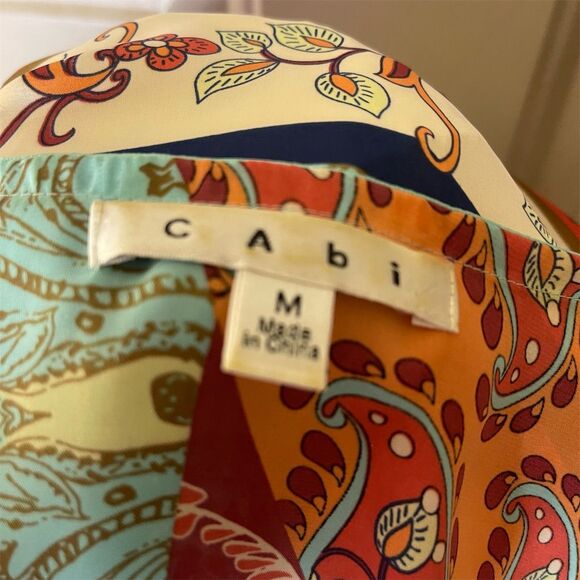 CAbi Women's Multicolor Paisley Patchwork Kimono Size M 3/4 Sleeve - Picture 4 of 6